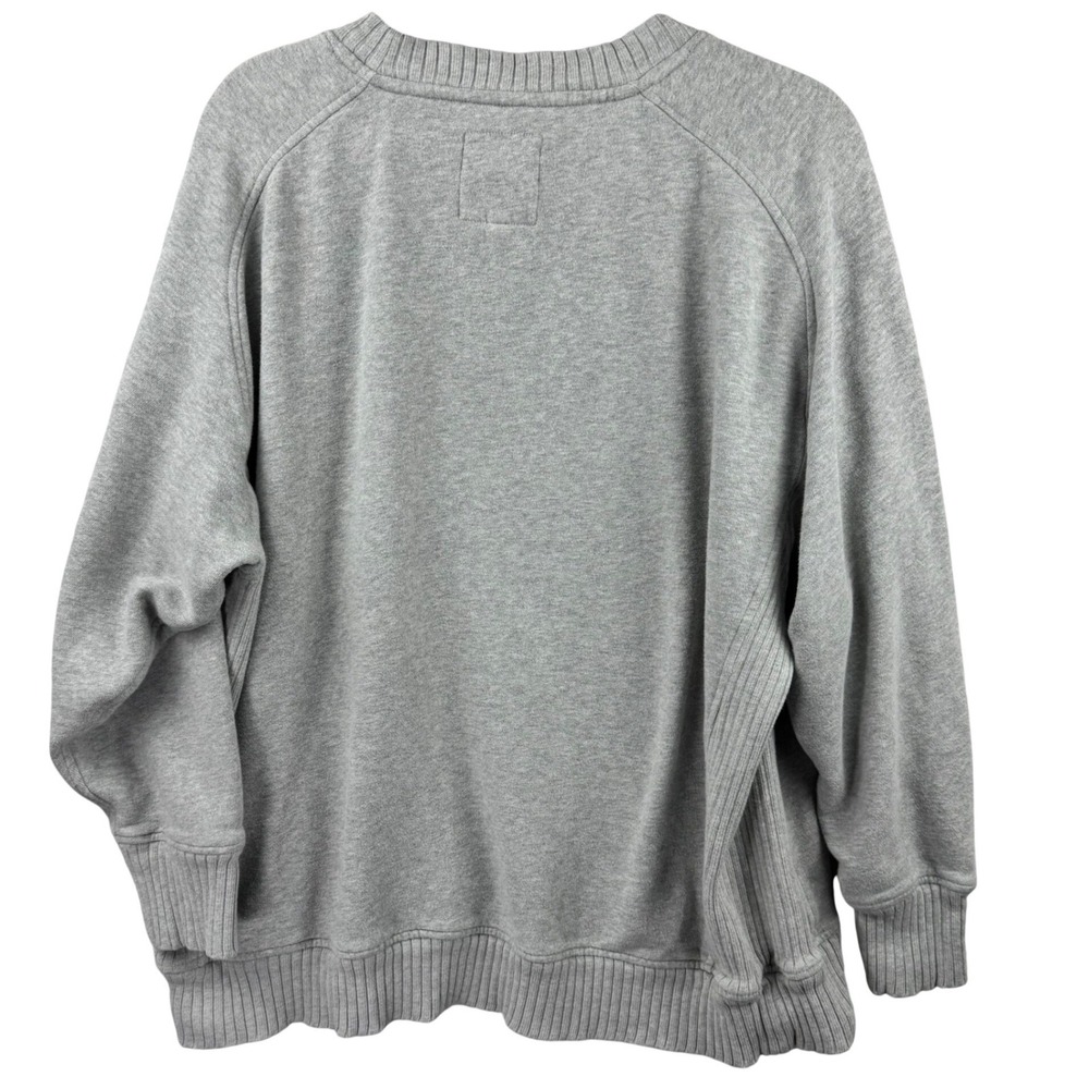 Aerie Sweatshirt Womens Medium Gray Raglan Sleeve Ribbed Trim Oversized Pullover - Picture 3 of 13